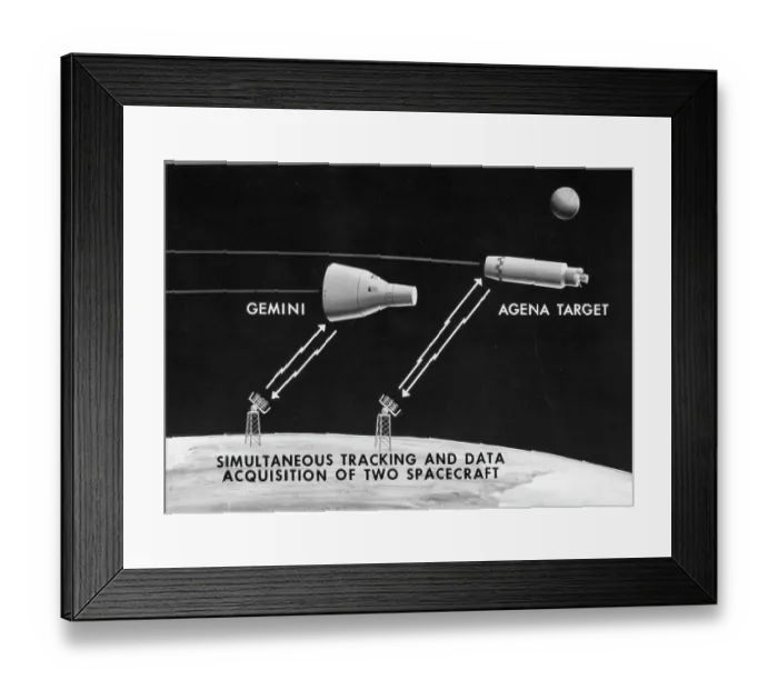 Framed Print : Projected Gemini Capsule Links Up Framed Print : Projected Gemini Capsule Links Up