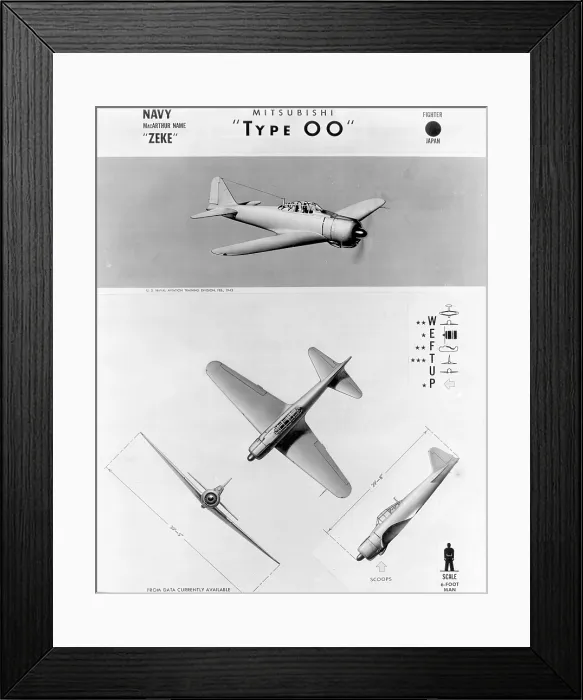 Framed Print : Poster Of A Mitsubishi Zero Framed Print : Poster Of A Mitsubishi Zero