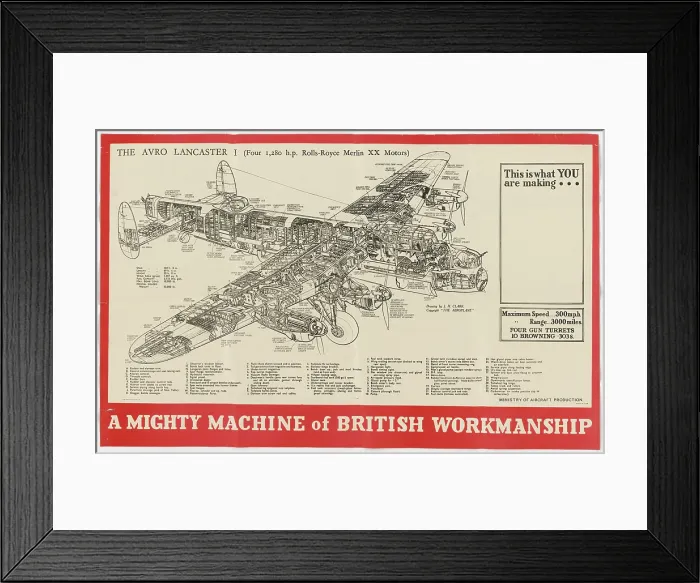 Framed Print : Avro Lancaster Cutaway Drawing Framed Print : Avro Lancaster Cutaway Drawing