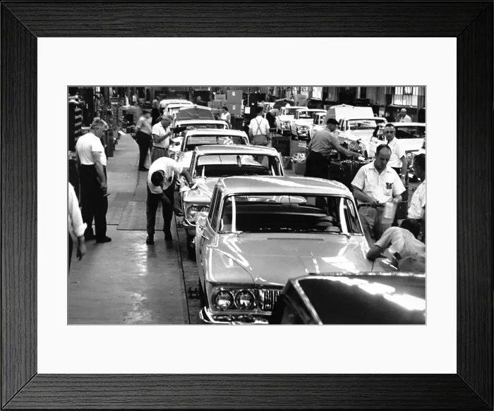Framed Print : Dodge Cars Coming Off Assembly Line in Detroit Framed Print : Dodge Cars Coming Off Assembly Line in Detroit