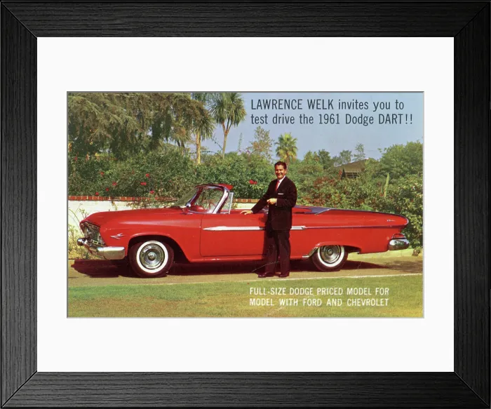 Framed Print : Lawrence Welk For The 1961 Dodge Dart Framed Print : Lawrence Welk For The 1961 Dodge Dart