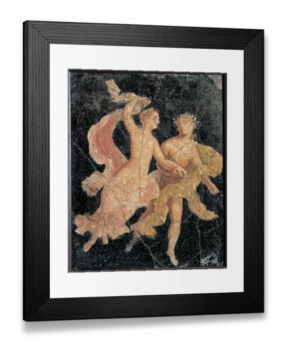 Framed Print : 'Couple in Flight, by unknown artist, 10-37, 1st Century A.D. ripped fresco, 40 x 41 cm' Framed Print : 'Couple in Flight, by unknown artist, 10-37, 1st Century A.D. ripped fresco, 40 x 41 cm'