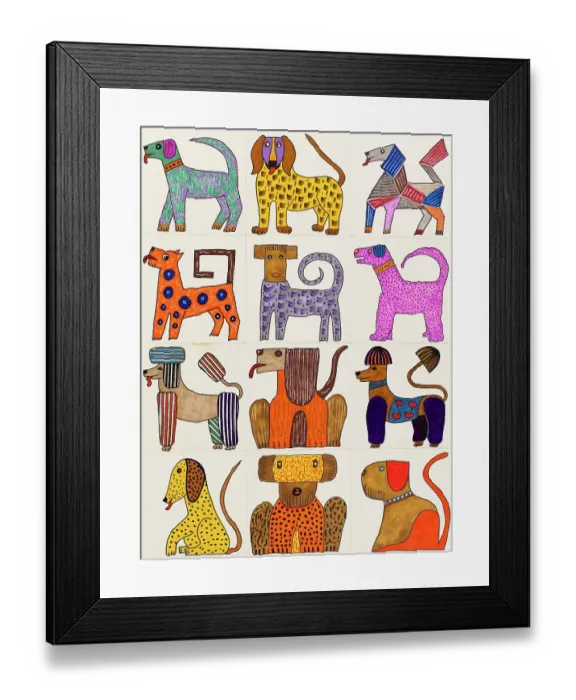 Framed Print : 'Untitled, by Mario De Biasi, from the 'Dogs' series, 20th Century, drawing' Framed Print : 'Untitled, by Mario De Biasi, from the 'Dogs' series, 20th Century, drawing'