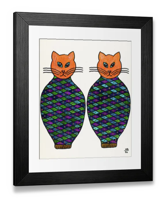 Framed Print : 'Untitled, by Mario De Biasi, from the 'Cats' Series, 1984, 20th Century, drawing' Framed Print : 'Untitled, by Mario De Biasi, from the 'Cats' Series, 1984, 20th Century, drawing'
