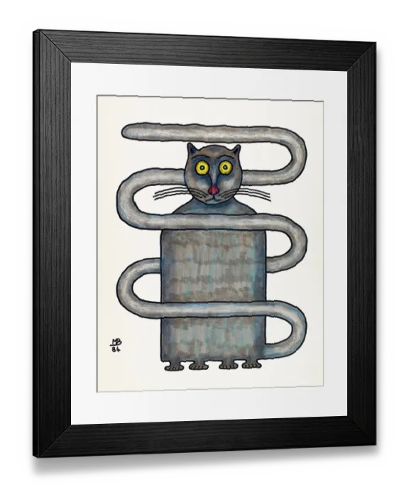 Framed Print : 'Untitled, by Mario De Biasi, from the 'Cats' Series, 1984, 20th Century, drawing' Framed Print : 'Untitled, by Mario De Biasi, from the 'Cats' Series, 1984, 20th Century, drawing'
