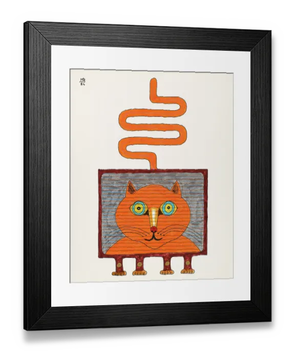 Framed Print : 'Untitled, by Mario De Biasi, from the 'Cats' Series, 1984, 20th Century, drawing'