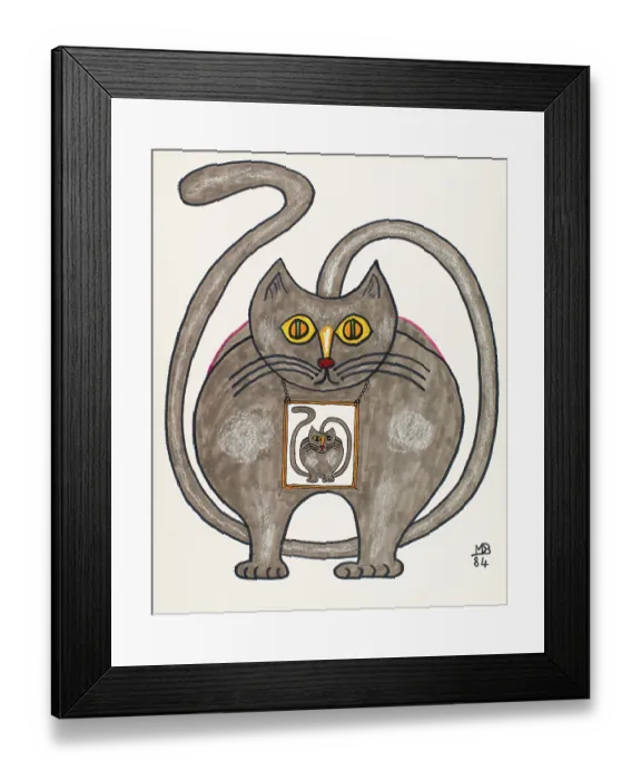 Framed Print : 'Untitled, by Mario De Biasi, from the 'Cats' Series, 1984, 20th Century, drawing' Framed Print : 'Untitled, by Mario De Biasi, from the 'Cats' Series, 1984, 20th Century, drawing'
