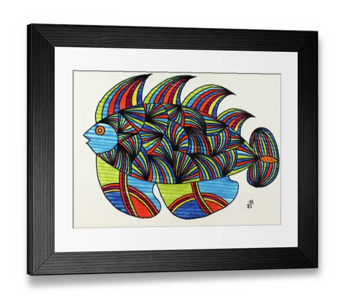 Framed Print : 'Untitled, by Mario De Biasi, from the 'Fishes' series, 1983, 20th Century, drawing' Framed Print : 'Untitled, by Mario De Biasi, from the 'Fishes' series, 1983, 20th Century, drawing'