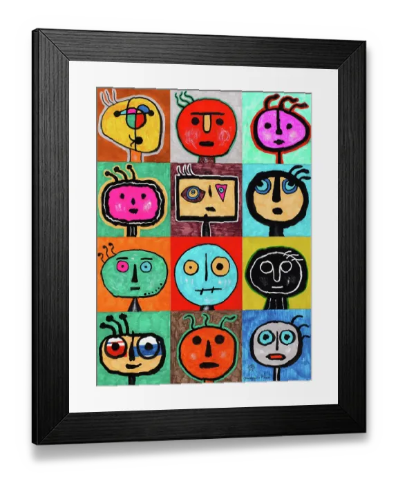Framed Print : 'Tribute to Mir (Omaggio a Mir), by Mario De Biasi, from the 'Faces' series, 1999, 20th Century, drawing'