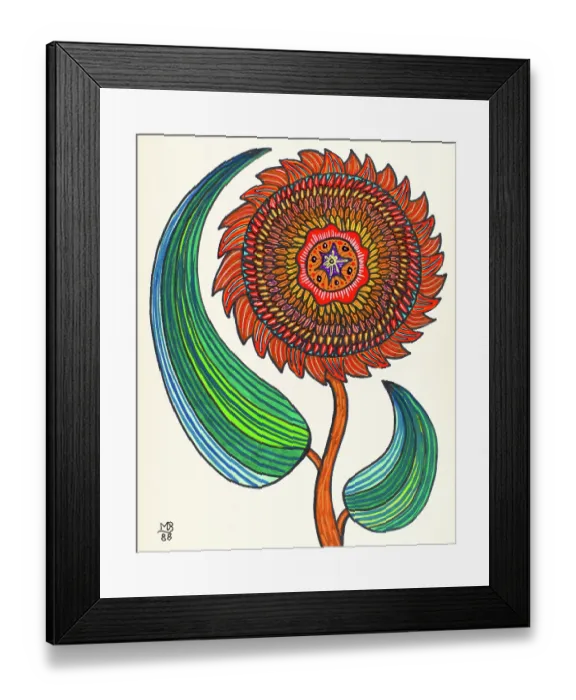 Framed Print : 'Untitled, by Mario De Biasi, from the 'Flowers' series, 1988, 20th Century, drawing' Framed Print : 'Untitled, by Mario De Biasi, from the 'Flowers' series, 1988, 20th Century, drawing'