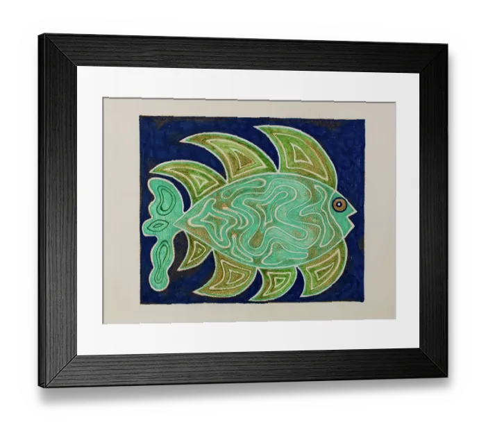 Framed Print : 'Untitled, by Mario De Biasi, from the 'Fishes' series, 20th Century, drawing'
