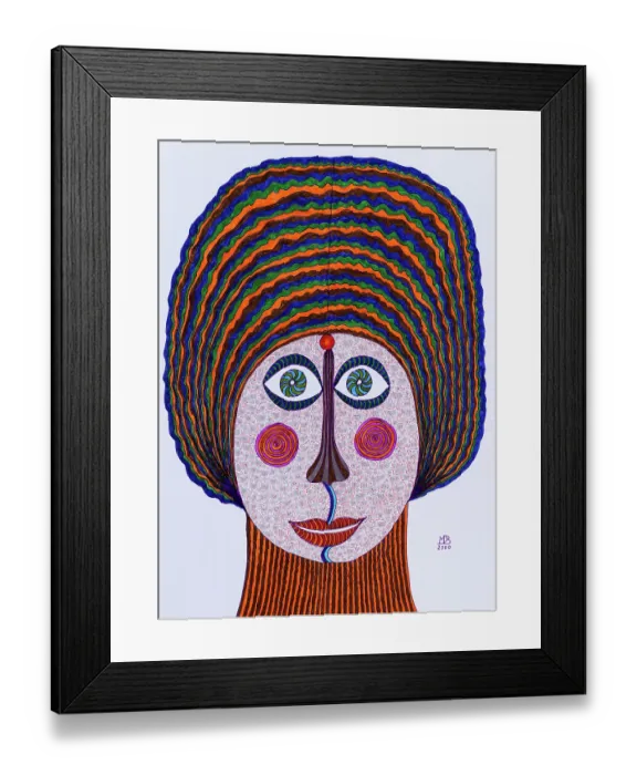 Framed Print : 'Untitled, by Mario De Biasi, from the 'Faces' series, 2000, 21th Century, drawing'
