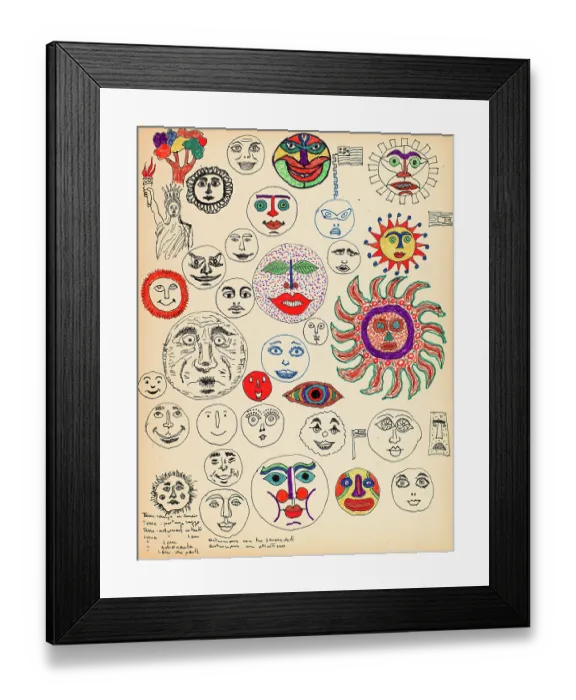 Framed Print : 'Untitled, by Mario De Biasi, from the 'Suns' series, 20th Century, drawing'