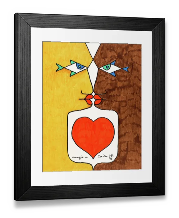 Framed Print : 'Tribute to Cocteau (Omaggio a Cocteau) Framed Print : 'Tribute to Cocteau (Omaggio a Cocteau)