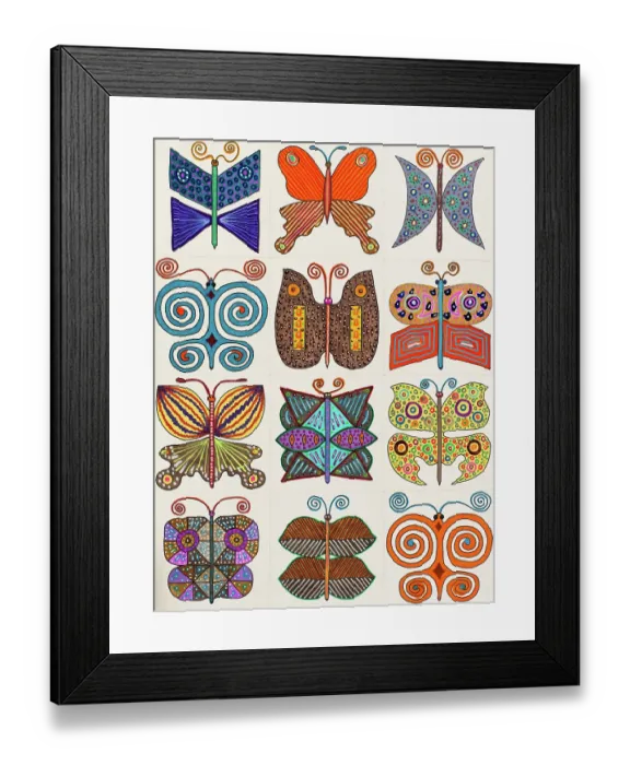 Framed Print : 'Untitled, by Mario De Biasi, from the 'Butterflies' series, 20th Century, drawing' Framed Print : 'Untitled, by Mario De Biasi, from the 'Butterflies' series, 20th Century, drawing'