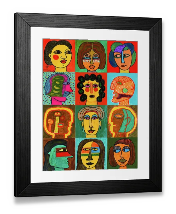 Framed Print : 'Tribute to Corneille (Omaggio a Corneille), by Mario De Biasi, from the 'Faces' series, 1999, 20th Century, drawing' Framed Print : 'Tribute to Corneille (Omaggio a Corneille), by Mario De Biasi, from the 'Faces' series, 1999, 20th Century, drawing'