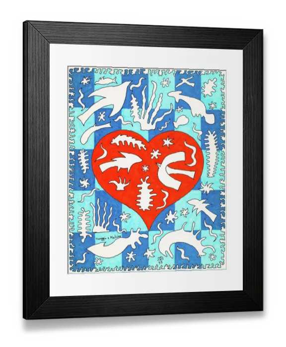 Framed Print : 'Tribute to Matisse (Omaggio a Matisse), by Mario De Biasi, 1995, 20th Century, drawing'