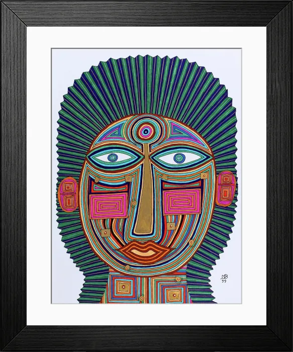 Framed Print : 'Untitled, by Mario De Biasi, from the 'Faces' series, 1999, 20th Century, drawing'