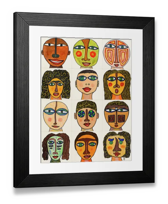 Framed Print : 'Untitled, by Mario De Biasi, from the 'Faces' series, 1999, 20th Century, drawing' Framed Print : 'Untitled, by Mario De Biasi, from the 'Faces' series, 1999, 20th Century, drawing'