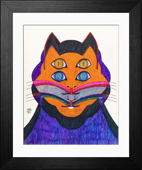 Framed Print : 'Untitled, by Mario De Biasi, from the 'Cats' Series, 1984, 20th Century, drawing' Framed Print : 'Untitled, by Mario De Biasi, from the 'Cats' Series, 1984, 20th Century, drawing'