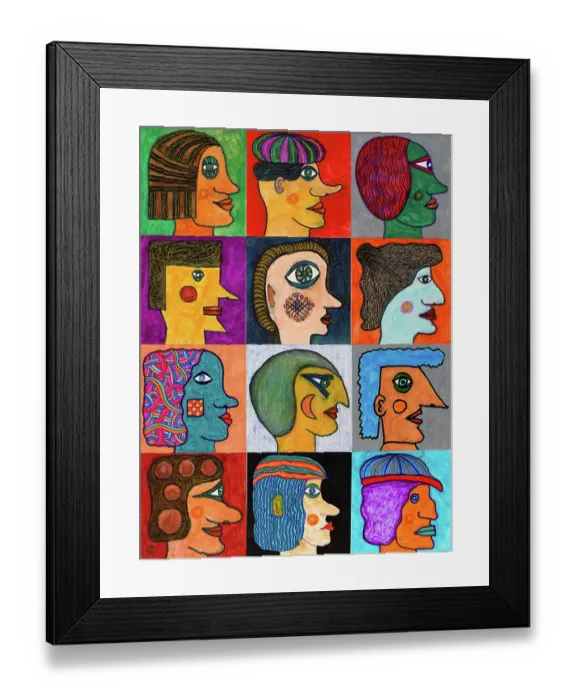 Framed Print : 'Untitled, by Mario De Biasi, from the 'Faces' series, 1999, 20th Century, drawing' Framed Print : 'Untitled, by Mario De Biasi, from the 'Faces' series, 1999, 20th Century, drawing'