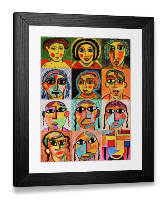 Framed Print : 'Tribute to Jawlensky (Omaggio a Jawlensky), by Mario De Biasi, from the 'Faces' series, 1999, 20th Century, drawing' Framed Print : 'Tribute to Jawlensky (Omaggio a Jawlensky), by Mario De Biasi, from the 'Faces' series, 1999, 20th Century, drawing'