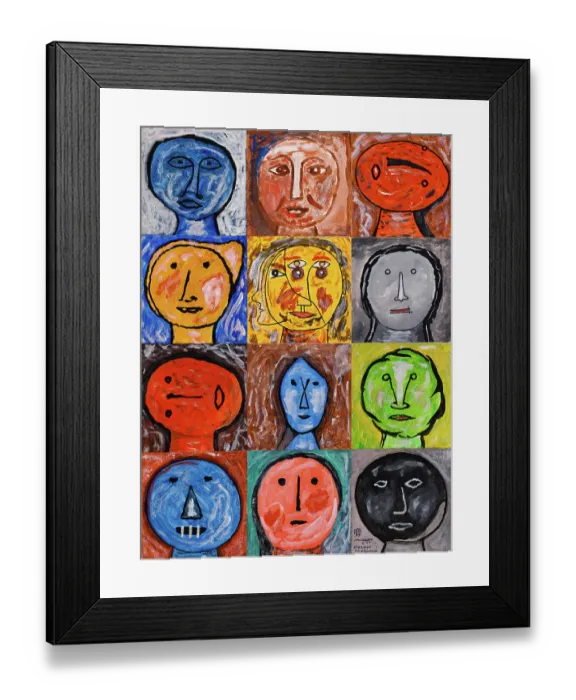 Framed Print : 'Tribute to Marino Marini (Omaggio a Marino Marini), by Mario De Biasi, from the 'Faces' series, 1999, 20th Century, drawing' Framed Print : 'Tribute to Marino Marini (Omaggio a Marino Marini), by Mario De Biasi, from the 'Faces' series, 1999, 20th Century, drawing'