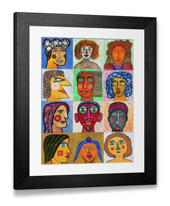 Framed Print : 'Untitled, by Mario De Biasi, from the 'Faces' series, 20th Century, drawing' Framed Print : 'Untitled, by Mario De Biasi, from the 'Faces' series, 20th Century, drawing'