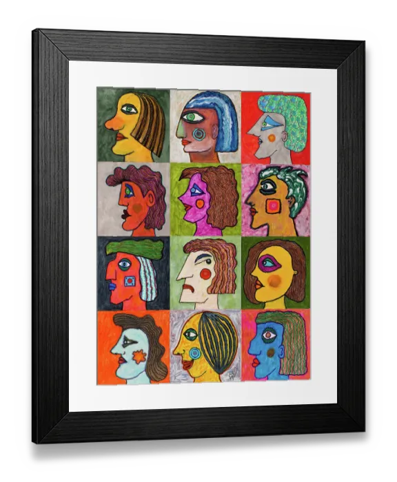 Framed Print : 'Untitled, by Mario De Biasi, from the 'Faces' series, 1999, 20th Century, drawing' Framed Print : 'Untitled, by Mario De Biasi, from the 'Faces' series, 1999, 20th Century, drawing'