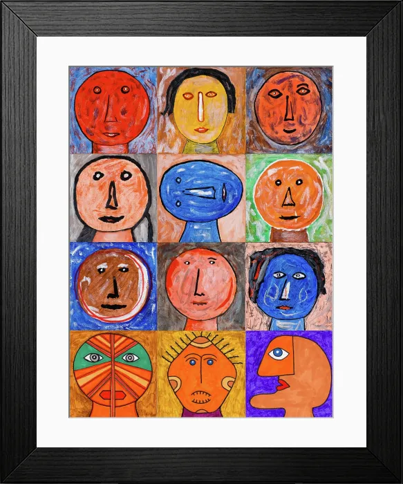Framed Print : 'Untitled, by Mario De Biasi, from the 'Faces' series, 20th Century, drawing' Framed Print : 'Untitled, by Mario De Biasi, from the 'Faces' series, 20th Century, drawing'