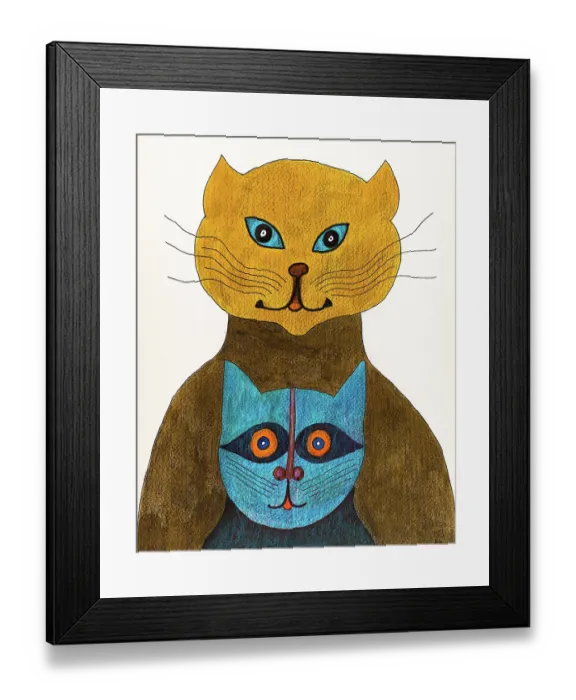 Framed Print : 'Untitled, by Mario De Biasi, from the 'Cats' Series, 1984, 20th Century, drawing' Framed Print : 'Untitled, by Mario De Biasi, from the 'Cats' Series, 1984, 20th Century, drawing'