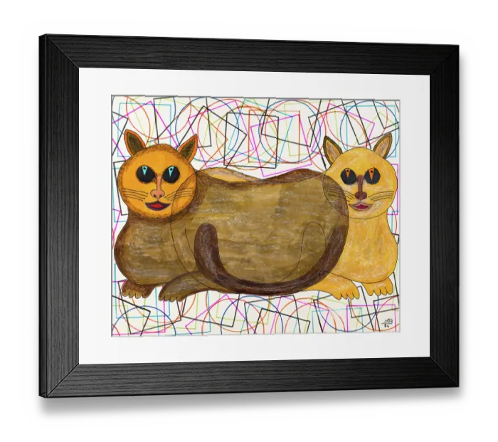 Framed Print : 'Untitled, by Mario De Biasi, from the 'Cats' Series, 1984, 20th Century, drawing' Framed Print : 'Untitled, by Mario De Biasi, from the 'Cats' Series, 1984, 20th Century, drawing'