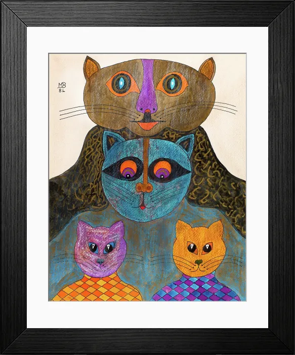 Framed Print : 'Untitled, by Mario De Biasi, from the 'Cats' Series, 1984, 20th Century, drawing' Framed Print : 'Untitled, by Mario De Biasi, from the 'Cats' Series, 1984, 20th Century, drawing'