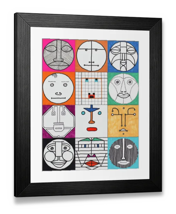 Framed Print : 'Untitled, by Mario De Biasi, from the 'Faces' series, 20th Century, drawing' Framed Print : 'Untitled, by Mario De Biasi, from the 'Faces' series, 20th Century, drawing'