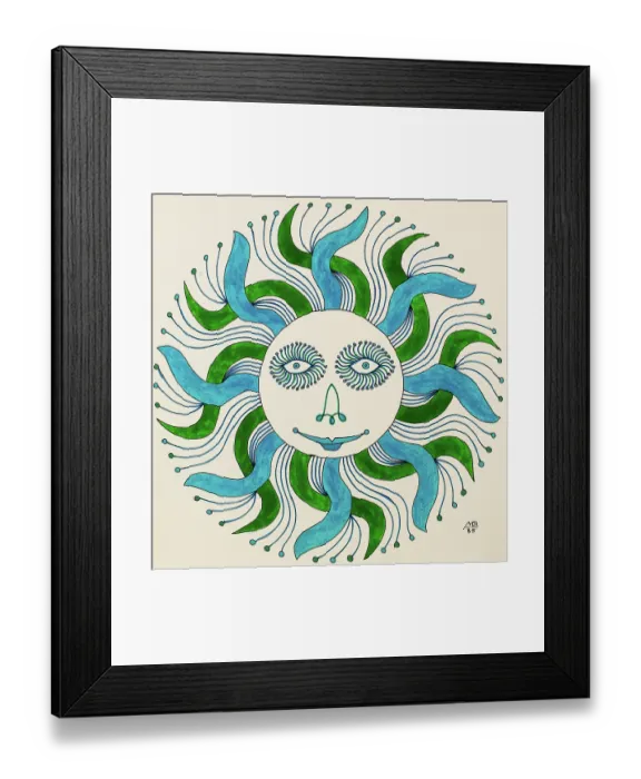 Framed Print : 'Untitled, by Mario De Biasi, from the 'Suns' Series, 1985, 20th Century, drawing' Framed Print : 'Untitled, by Mario De Biasi, from the 'Suns' Series, 1985, 20th Century, drawing'