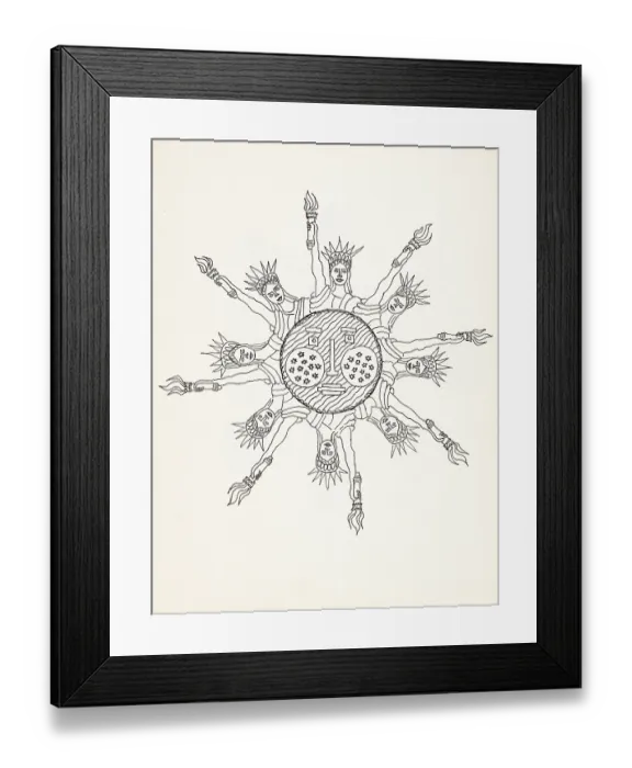 Framed Print : 'Untitled, by Mario De Biasi, from the 'Suns' series, 20th Century, drawing' Framed Print : 'Untitled, by Mario De Biasi, from the 'Suns' series, 20th Century, drawing'