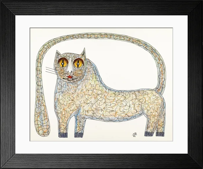 Framed Print : 'Untitled, by Mario De Biasi, from the 'Cats' Series, 1984, 20th Century, drawing'