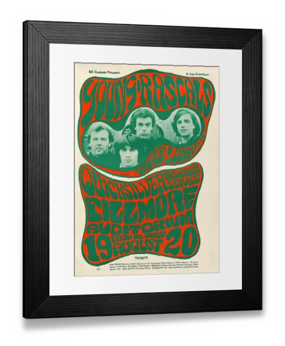 Framed Print : Young Rascals & Quicksilver Messenger Service At The Fillmore