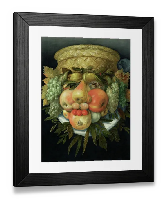 Framed Print : Arcimboldo's Reversible Head With Basket Of Fruit