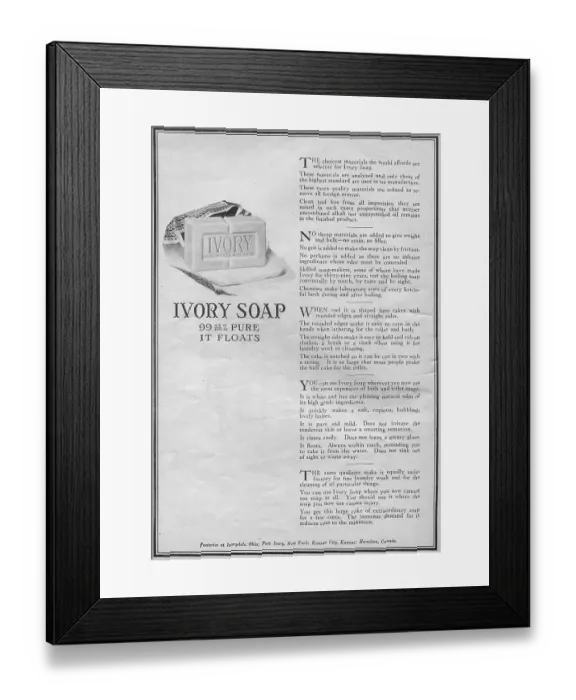 Framed Print : Ivory Soap Framed Print : Ivory Soap
