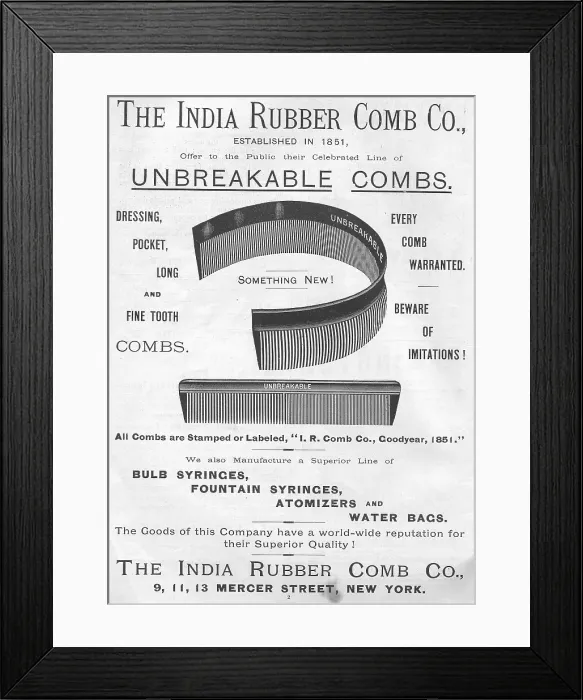 Framed Print : India Rubber Combs Framed Print : India Rubber Combs
