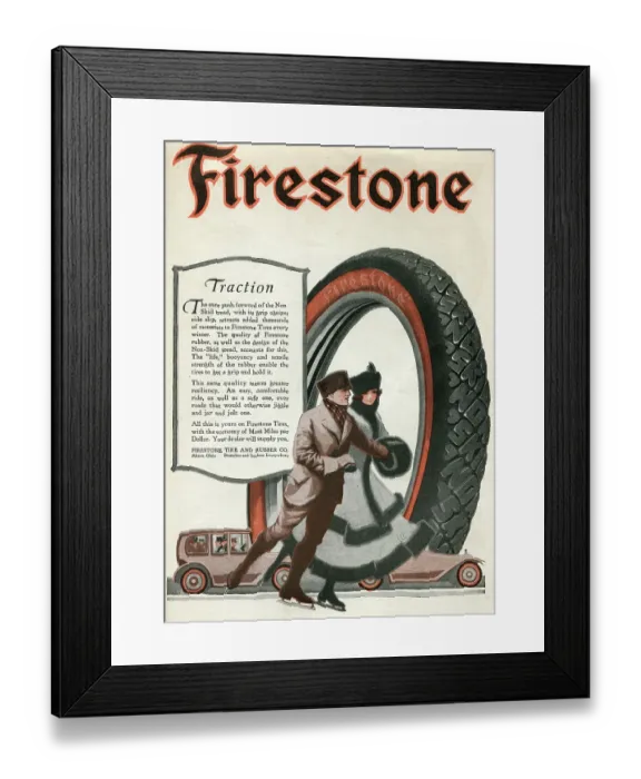 Framed Print : Ad For Firestone Tires Framed Print : Ad For Firestone Tires