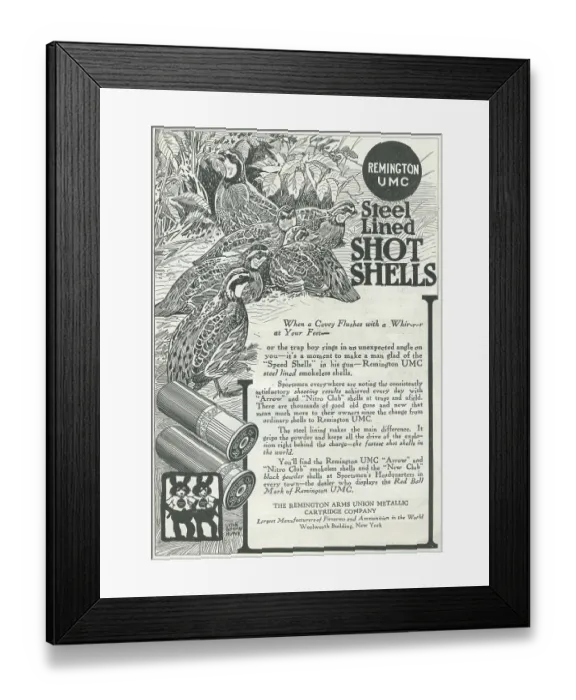 Framed Print : Ad For Remington Shot Shells Framed Print : Ad For Remington Shot Shells