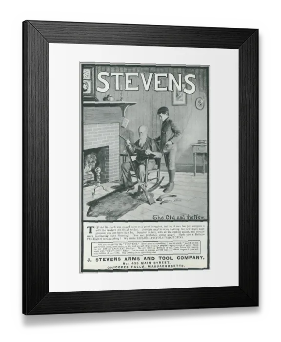 Framed Print : Ad For Stevens Firearms Framed Print : Ad For Stevens Firearms