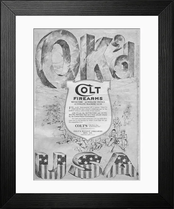 Framed Print : Ad For Colt Pistols Framed Print : Ad For Colt Pistols