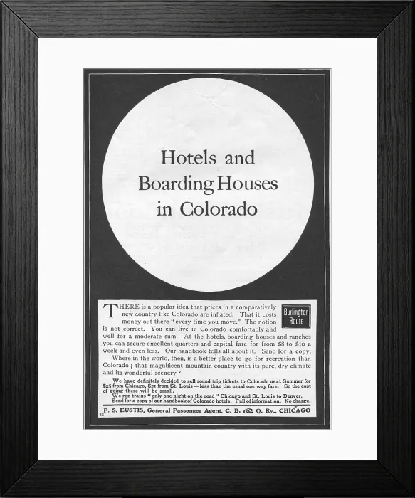 Framed Print : Ad For CB&Q Railroad Framed Print : Ad For CB&Q Railroad