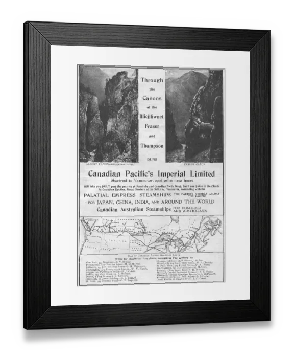 Framed Print : Ad For Canadian Pacific Railway Framed Print : Ad For Canadian Pacific Railway