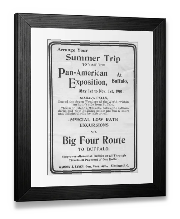 Framed Print : Ad For Big Four Railway