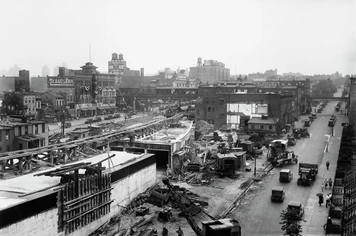 Framed Print : 10th Street & 4th Avenue Subway Construction, 1929 Framed Print : 10th Street & 4th Avenue Subway Construction, 1929