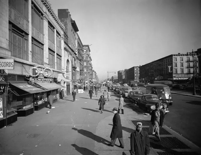 Framed Print : 125th Street and Lenox Avenue Looking North in Harlem Framed Print : 125th Street and Lenox Avenue Looking North in Harlem